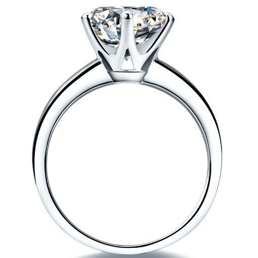 2 Carat Moissanite Engagement Ring in Pure 14K White Gold - VANITYDIAMONDS