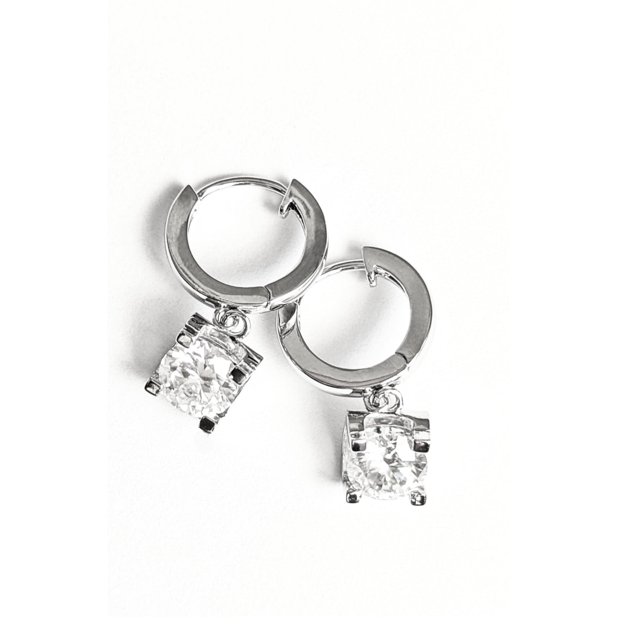 Aria Silver Moissanite Drop Earrings 2 ct - VANITYDIAMONDS