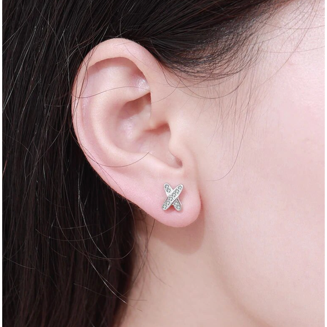 Sacred Symbol Full Moissanite Diamond Stud Earrings