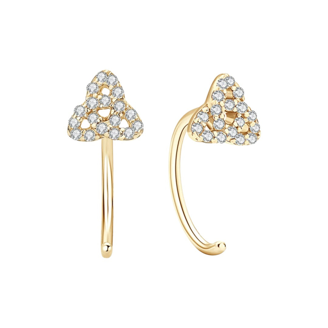 Crystal Treasures Sliver with 18k Gold Plated Earrings