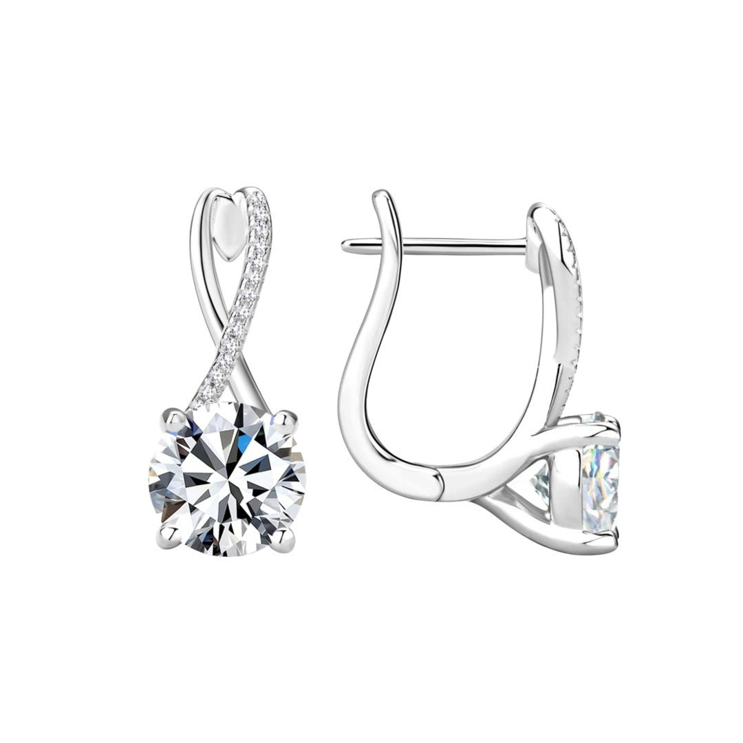 Helen 14K Gold Plated Silver Moissanite Earrings