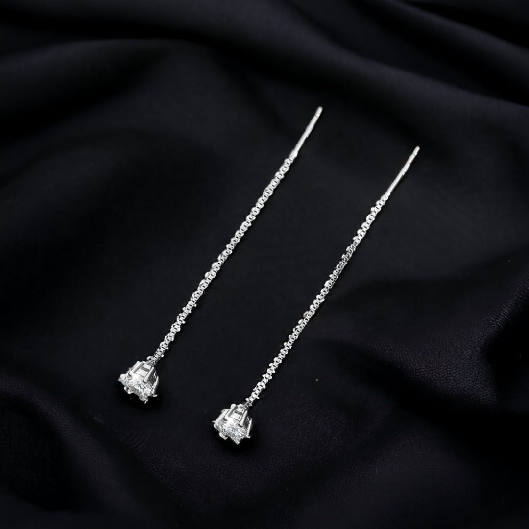Waterfall Gemstone Drops White Gold Earrings