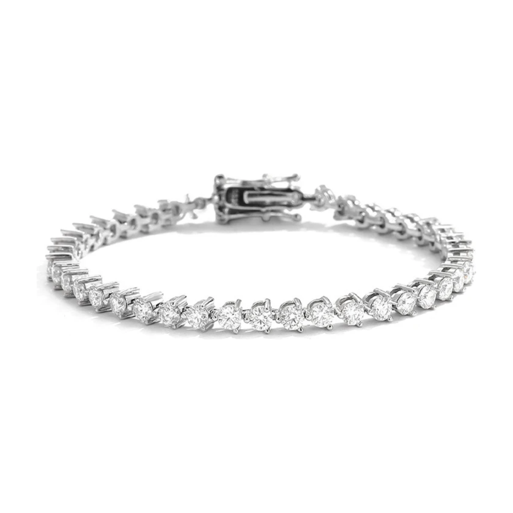 Serpentine Sparkle Moissanite White Gold Bracelet