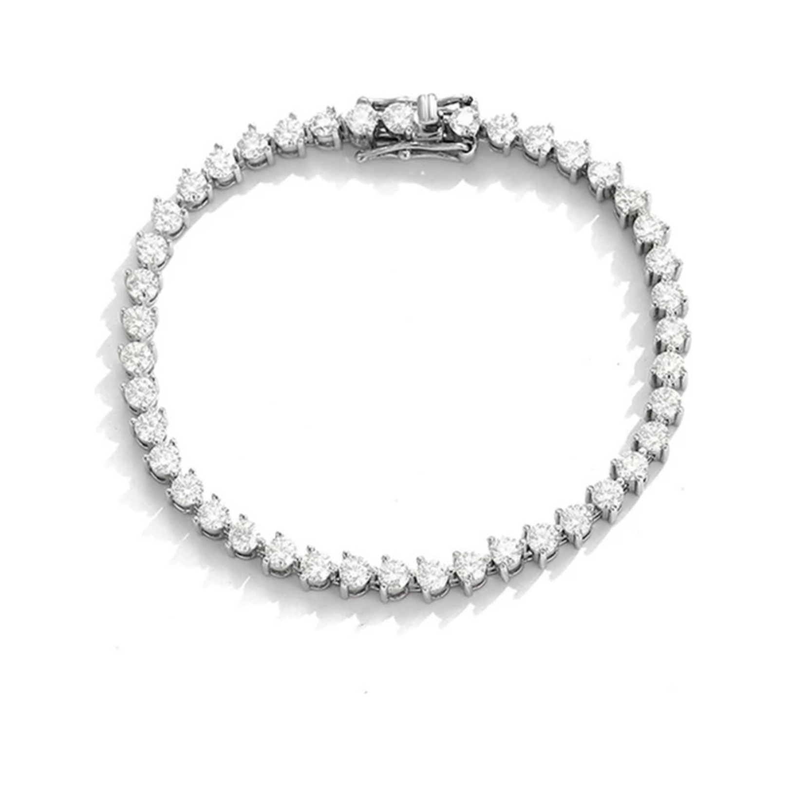 Serpentine Sparkle Moissanite White Gold Bracelet