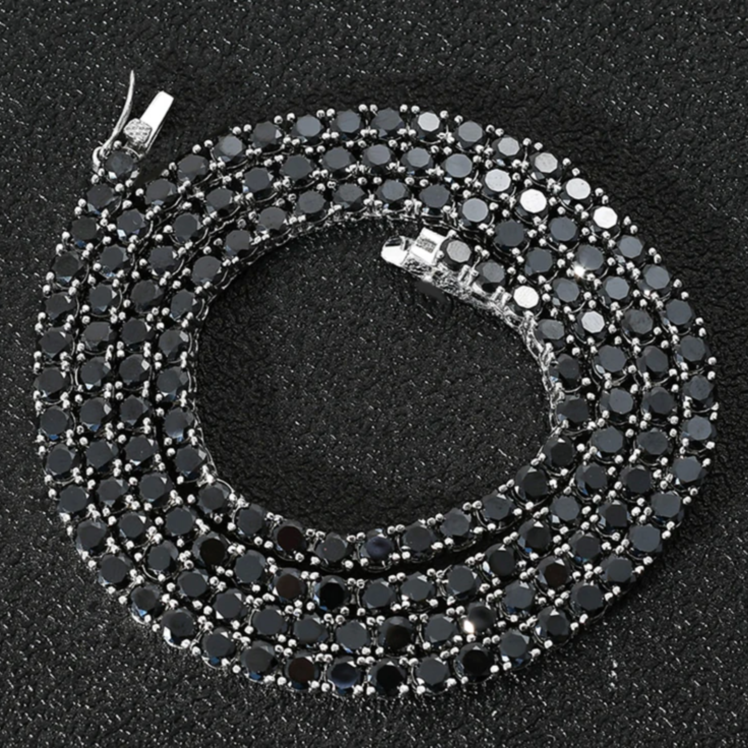 Midnight Sparkle Moissanite Tennis Necklace