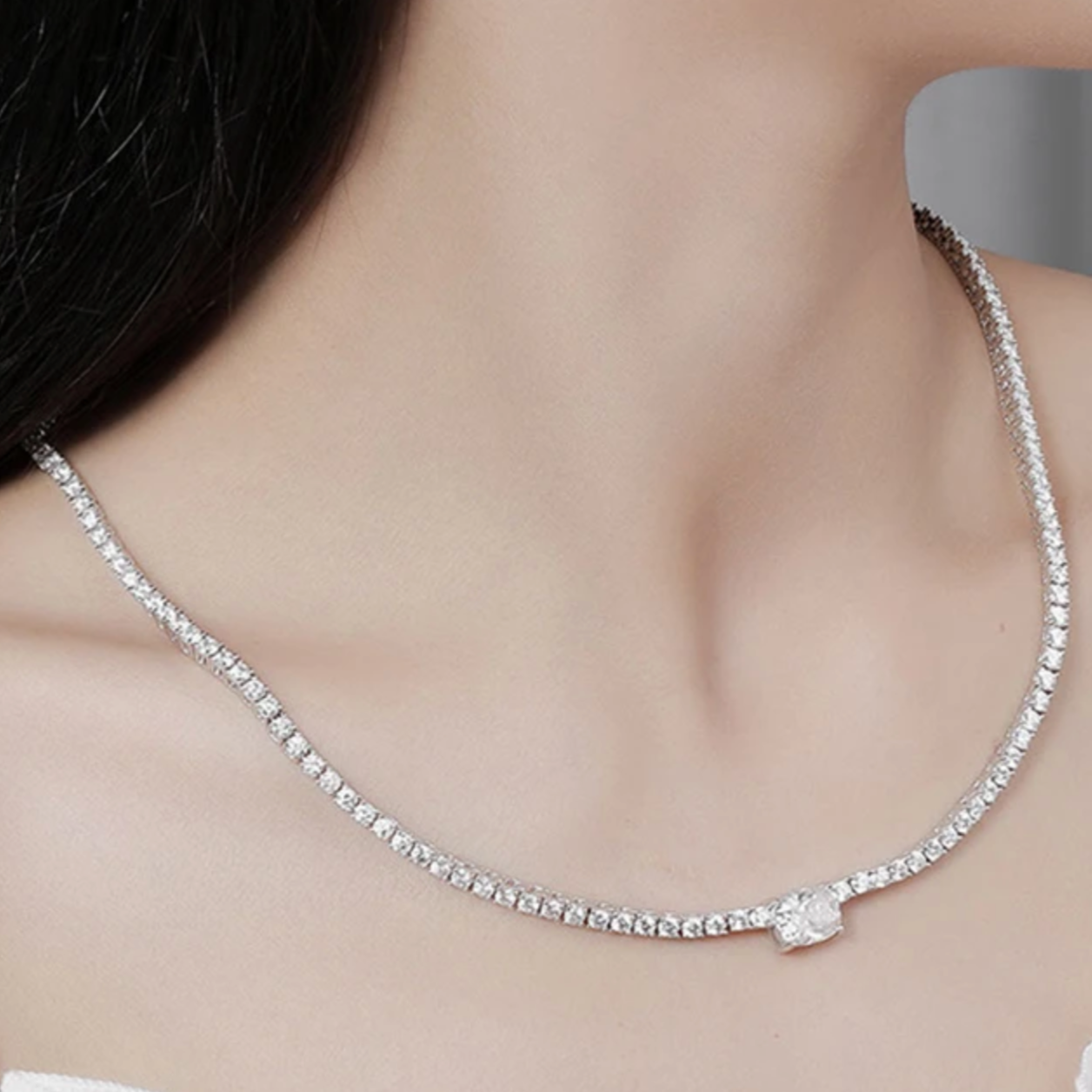 Nature's Brilliance 4 Carat Moissanite Tennis Necklace