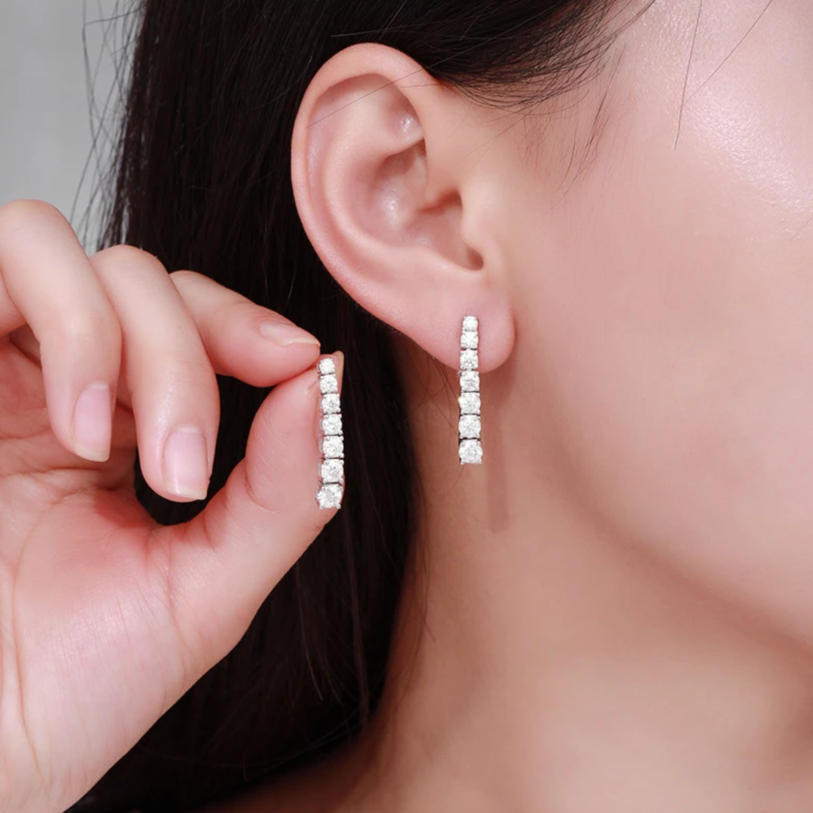 Stairway to Sparkle Full Moissanite Earrings