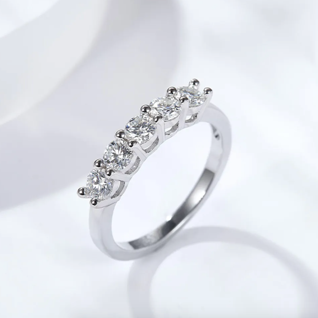 Infinity Silver 4mm Moissanite Diamond Ring