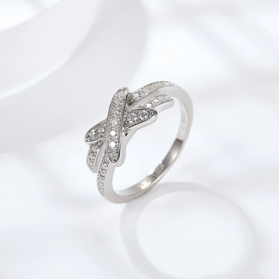 Sacred Symbol Cross Shape Moissanite Diamond Ring