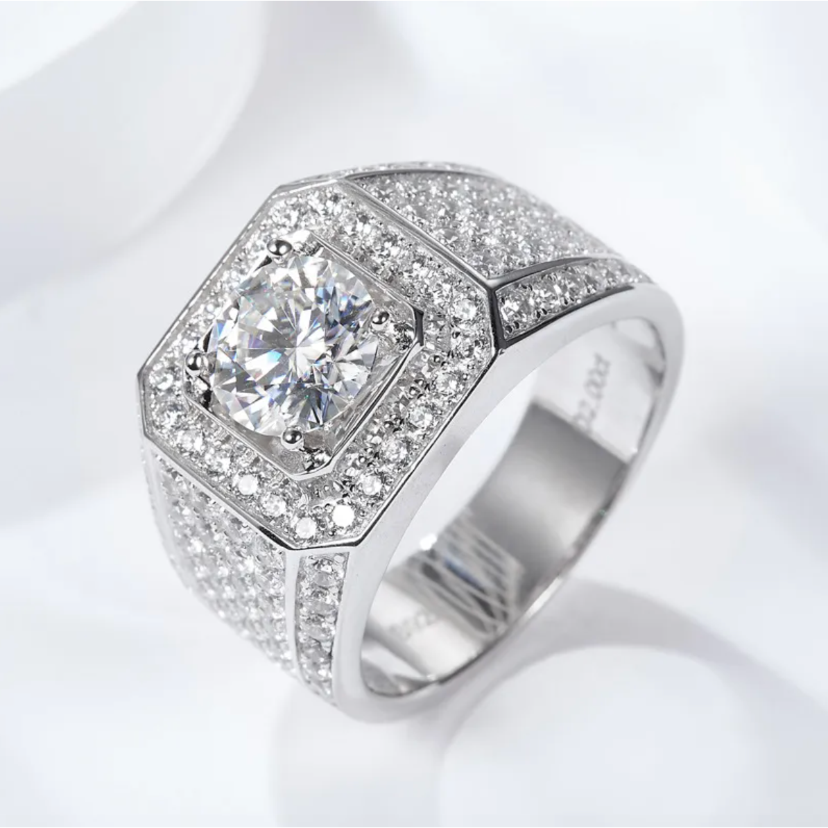 Regal 10 Carat Moissanite Diamond Ring For Men