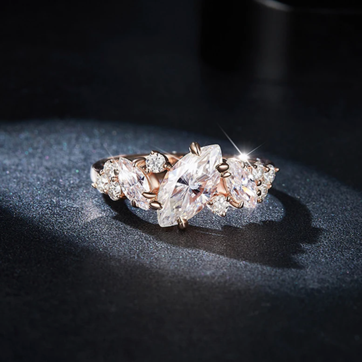 Lyric Marquise Cut Moissanite Ring