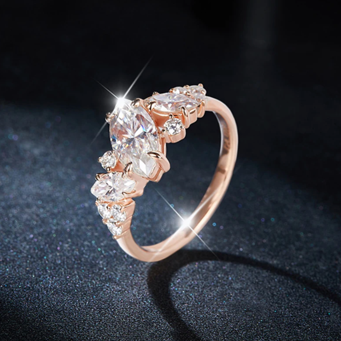 Lyric Marquise Cut Moissanite Ring