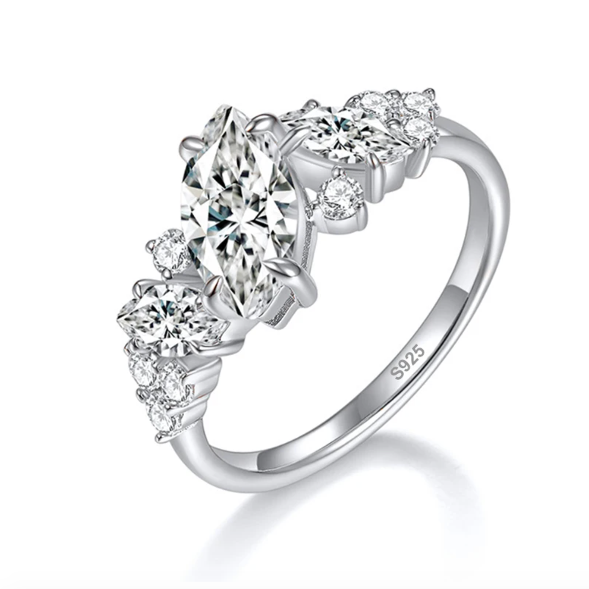 Lyric Marquise Cut Moissanite Ring