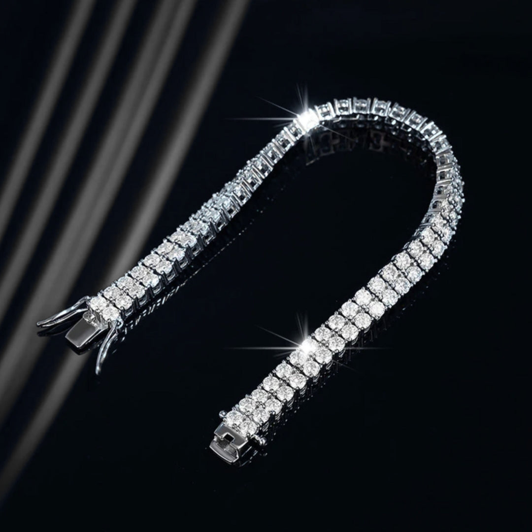 Gleaming Snake Chain 3mm Full Moissanite Bracelet