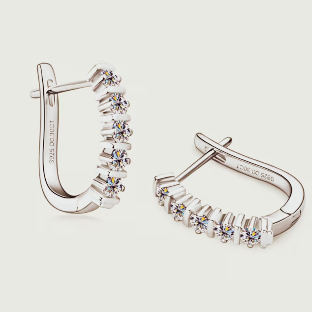 Calista Sterling Silver Moissanite Loop Earrings