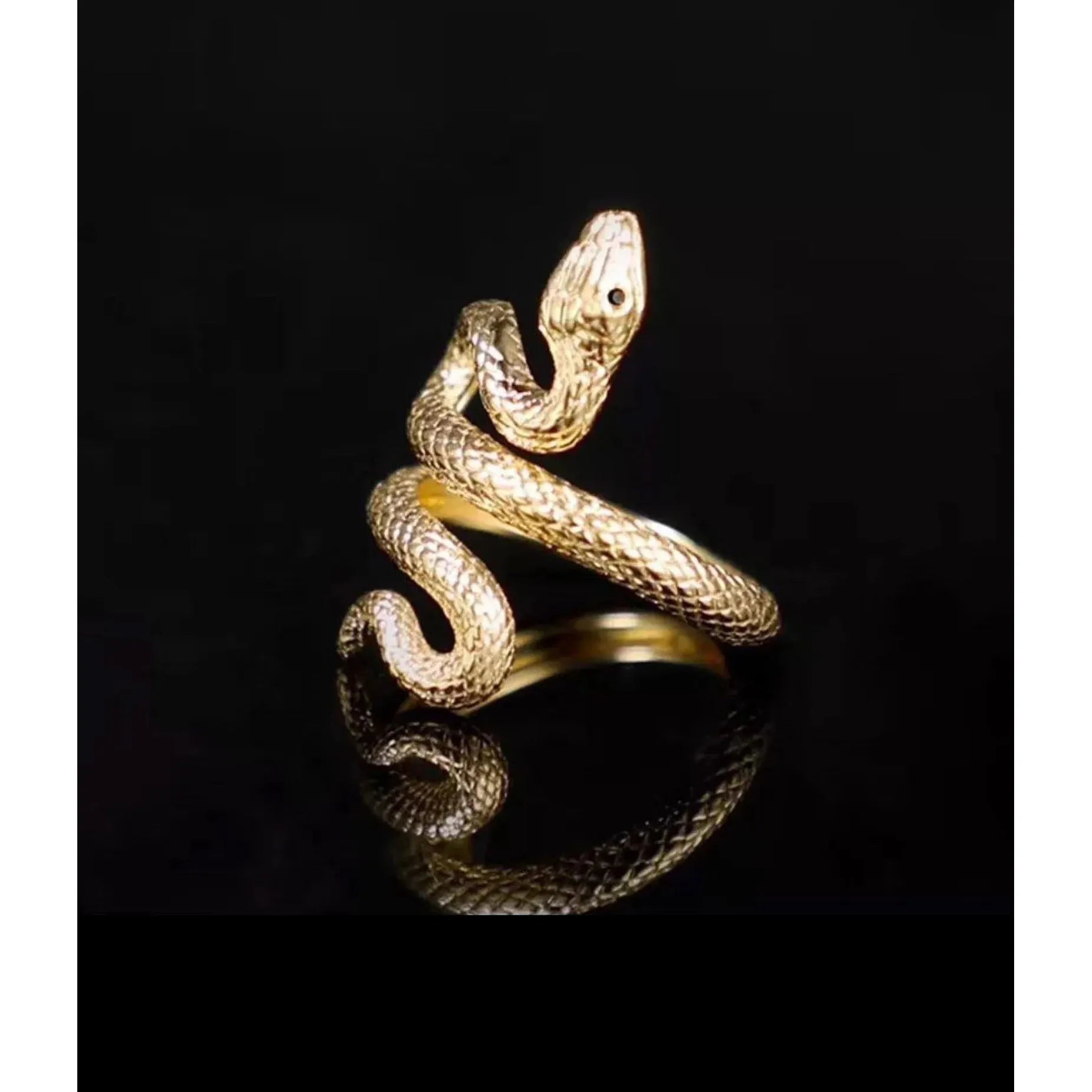 Viperlux 14K Yellow Gold Ring Ruby Snake Ring