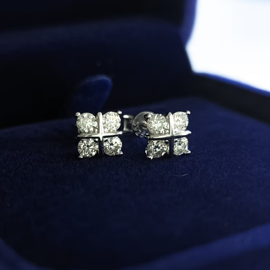 Majesté Gold Plated Moissanite Stud Earrings