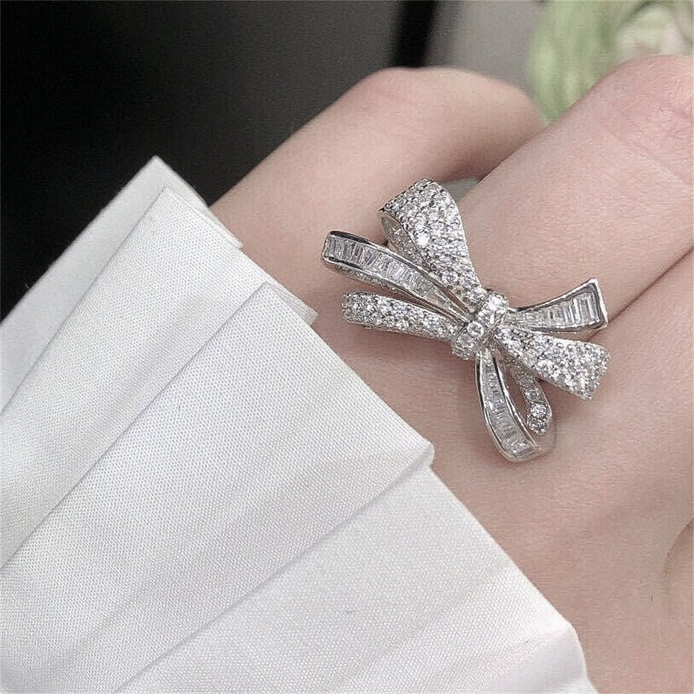 Tildy Bow Knot Moissanite Gold Plated Ring