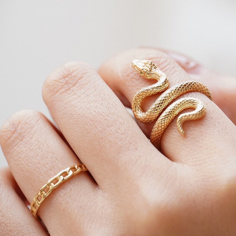 Viperlux 14K Yellow Gold Ring Ruby Snake Ring