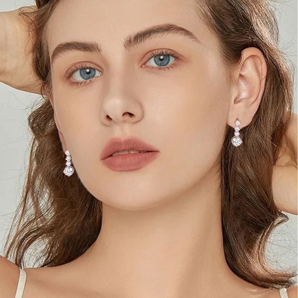 Fiora Gold Plated Silver Long Tassel Hoop Earrings