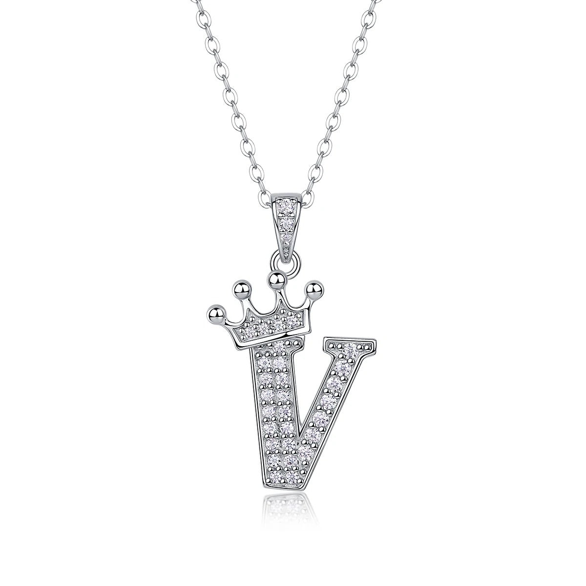 Nymara Moissanite Iced Name Letter Pendant Necklace
