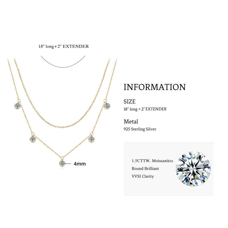 Vera Double Layered Moissanite Choker Necklace