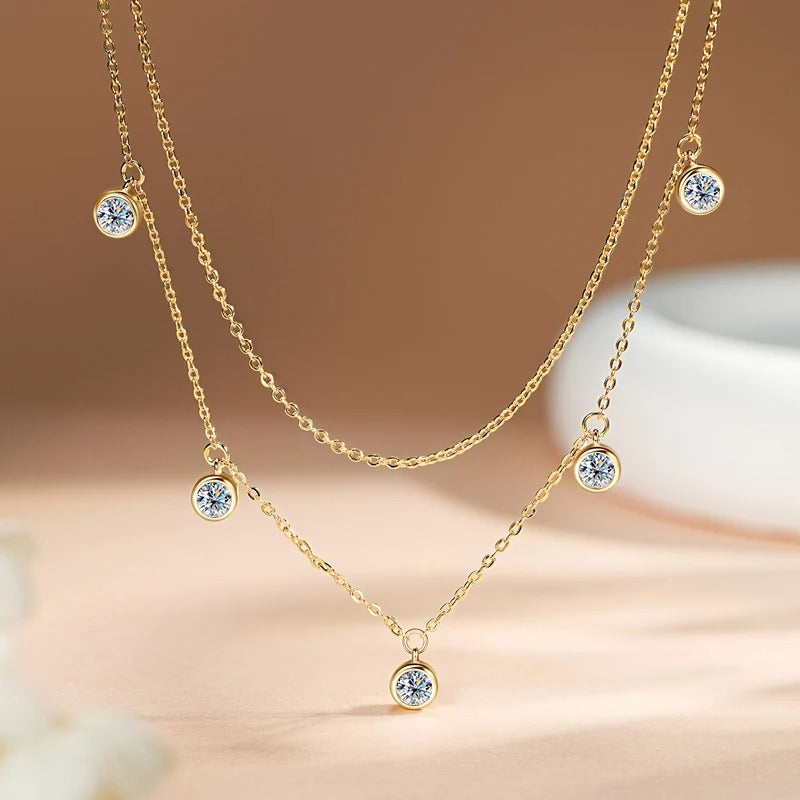 Vera Double Layered Moissanite Choker Necklace