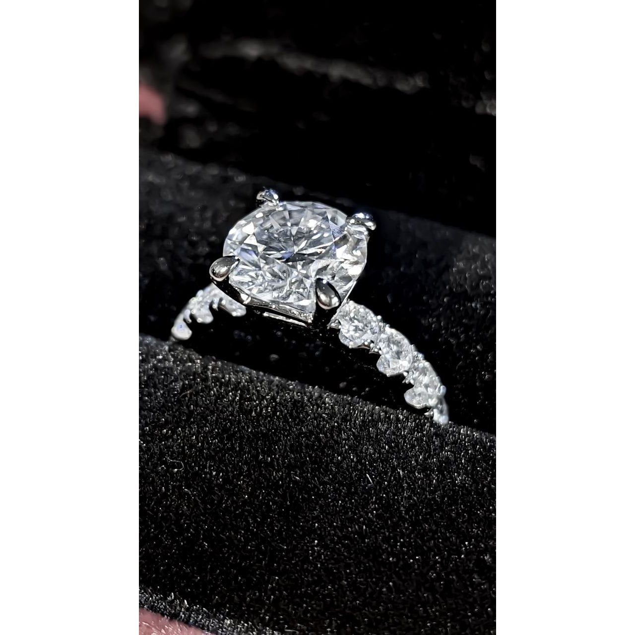 Enigma Moissanite Engagement Ring in 14K Gold Plated Silver