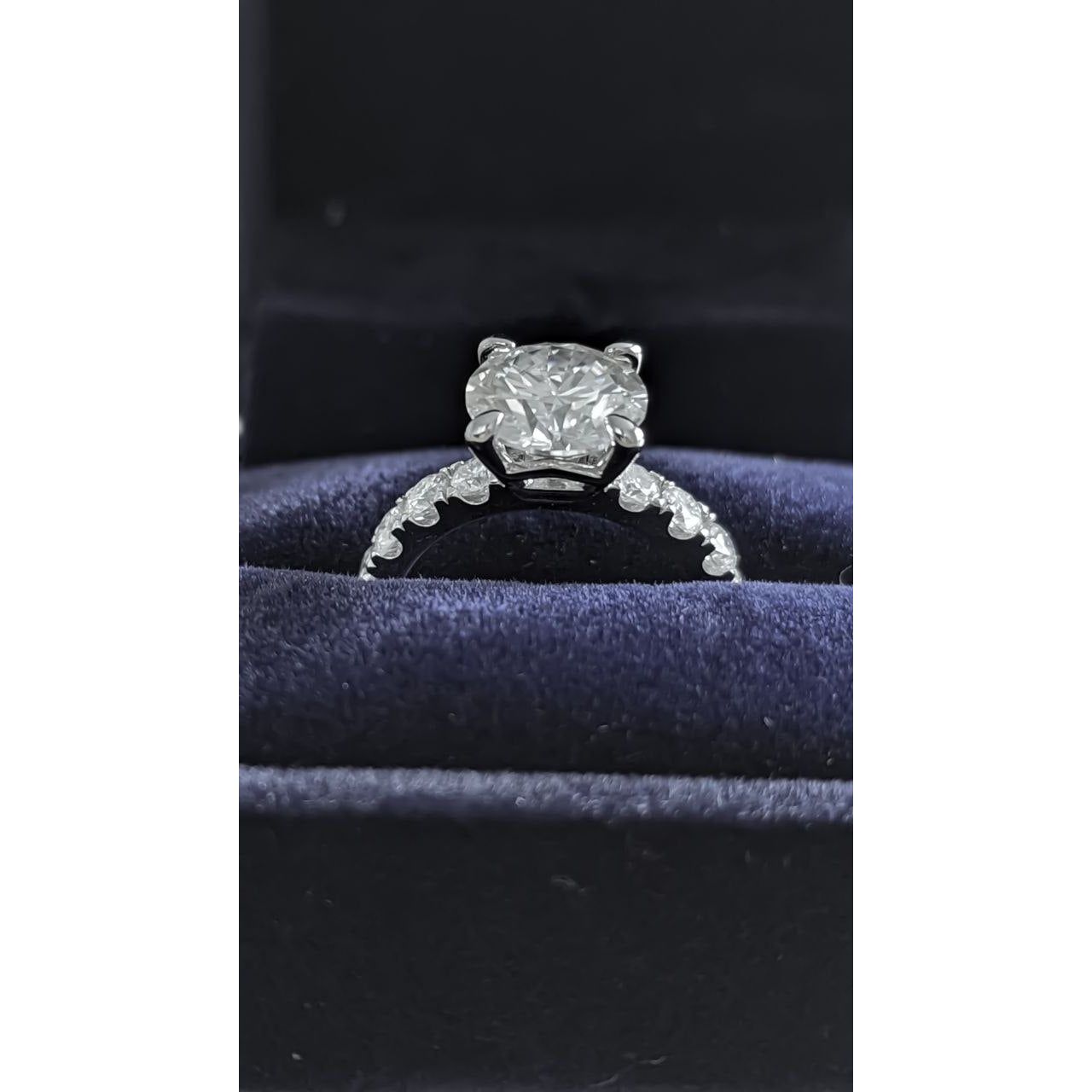 Enigma Moissanite Engagement Ring in 14K Gold Plated Silver