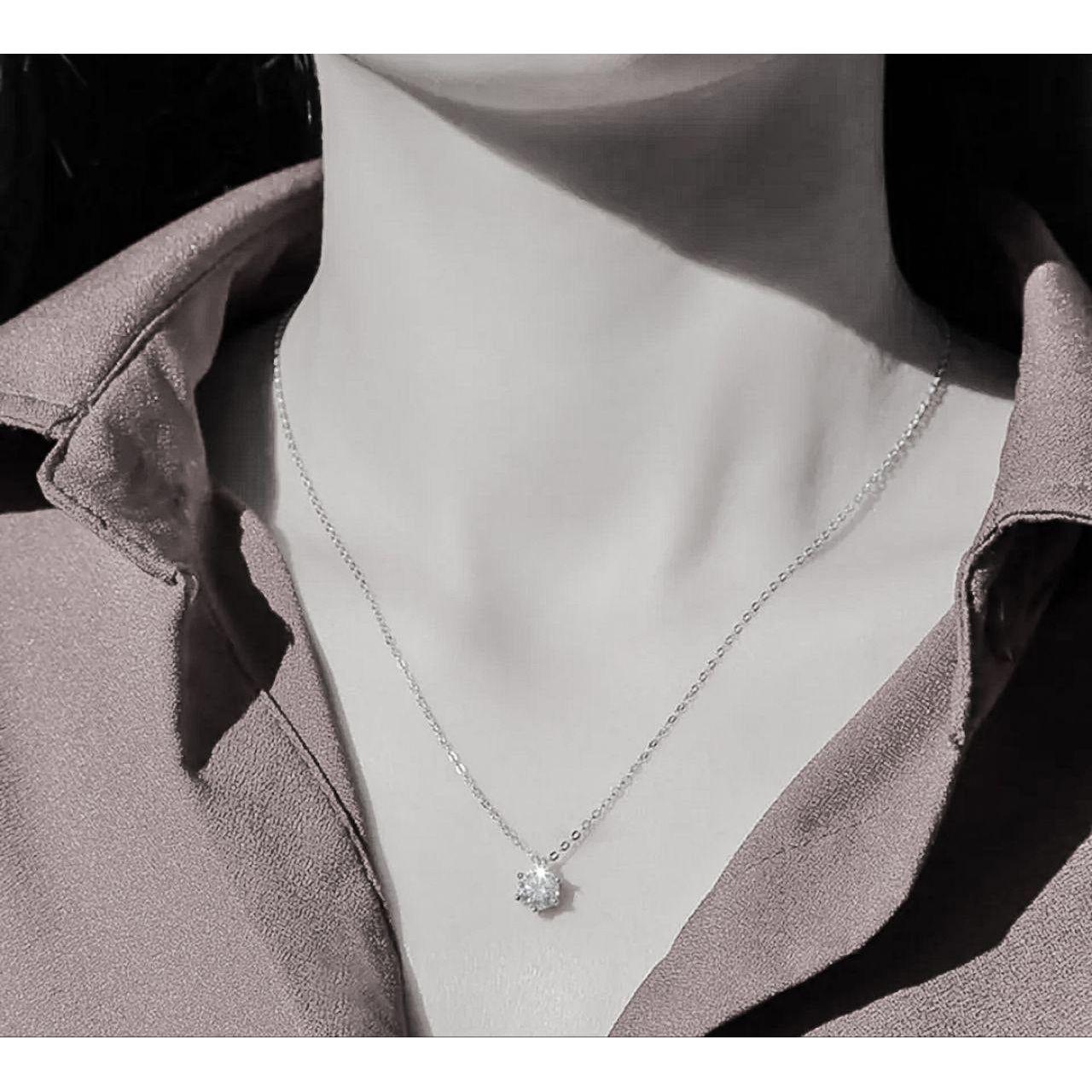 Stardust Moissanite Solitare Necklace Pendant