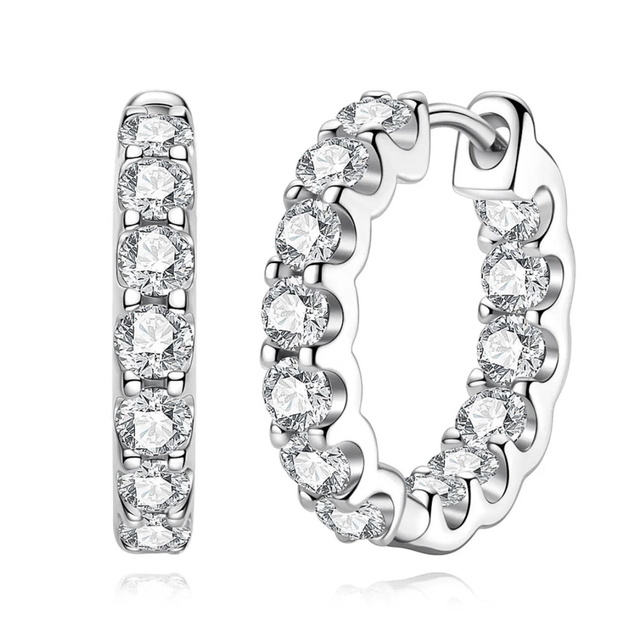 Elara Gold Plated Silver Moissanite Hoop Earrings