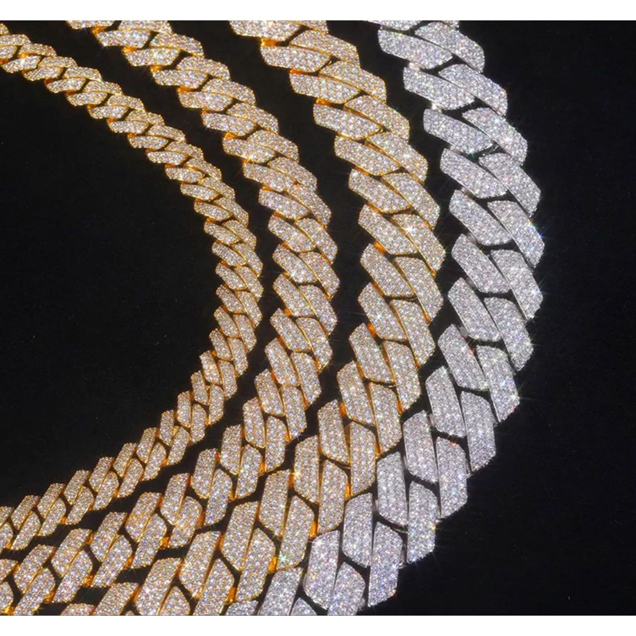 Moissanite Miami Cuban Link Iced Silver Necklace