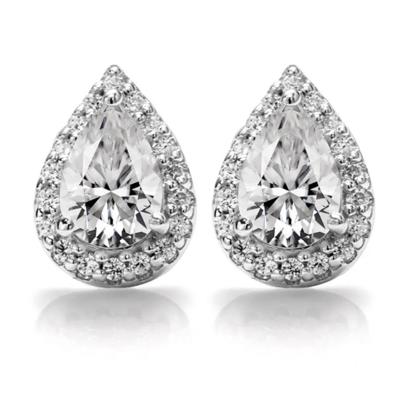 Enigmatic Pear Cut Moissanite Gold Plated Earrings