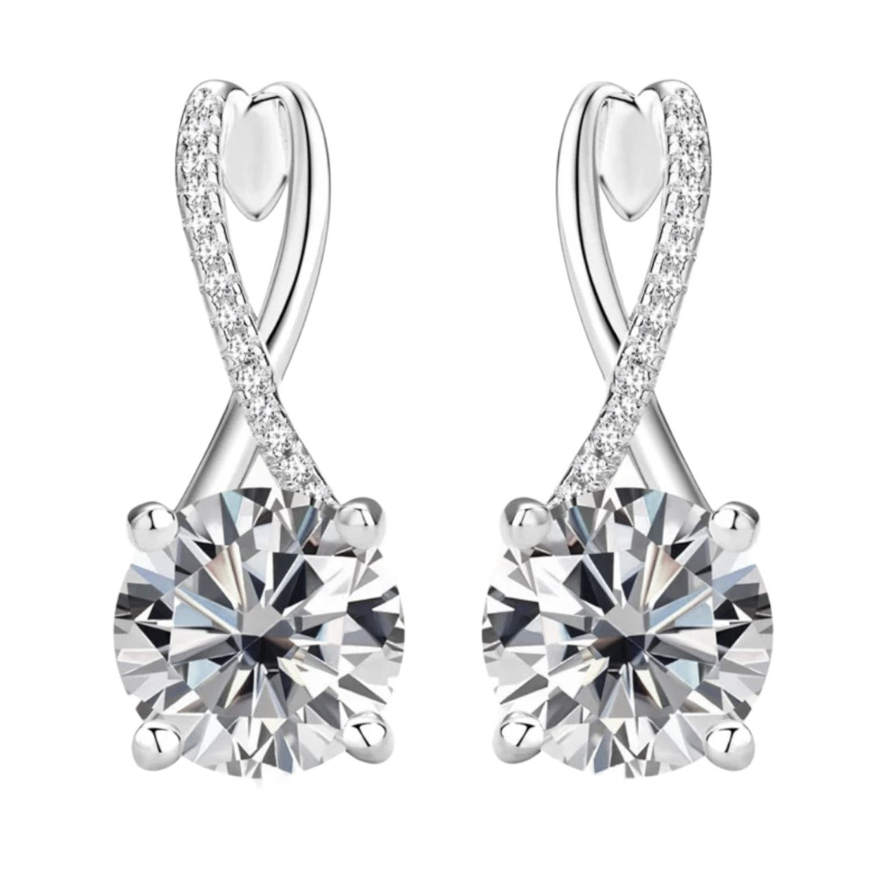 Helen 14K Gold Plated Silver Moissanite Earrings