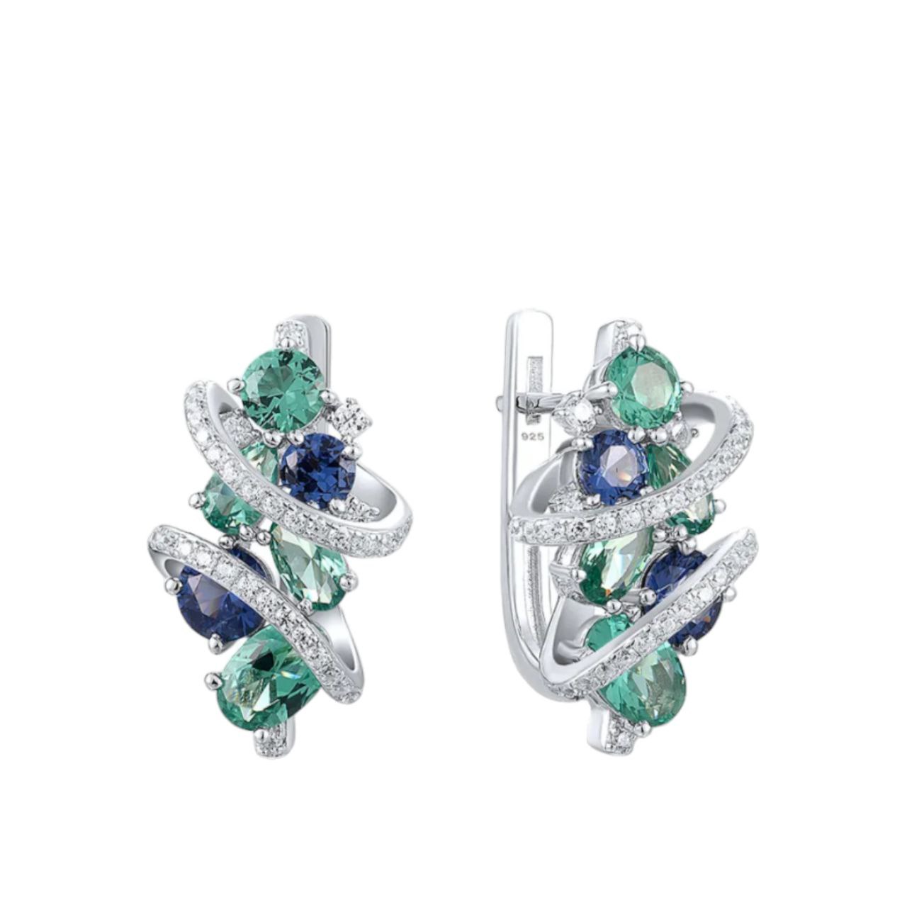 Oceanique Silver Blue Spinel Earrings