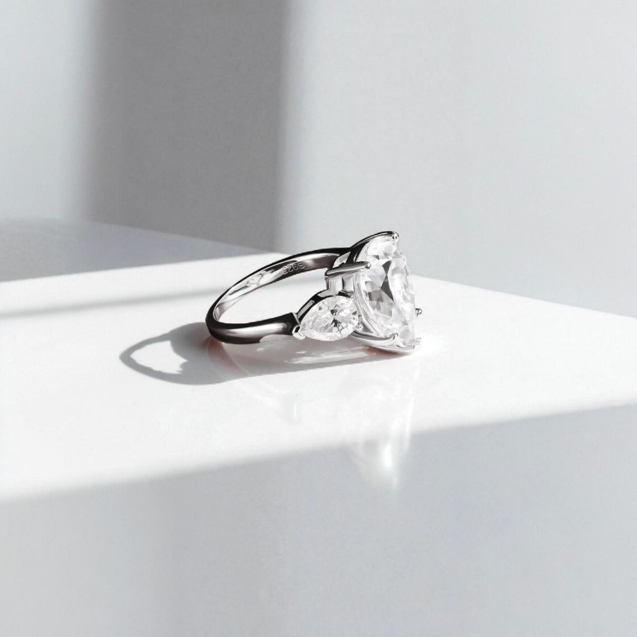 Elysia 8 Carat Pear Cut Moissanite Gold Plated Silver Ring