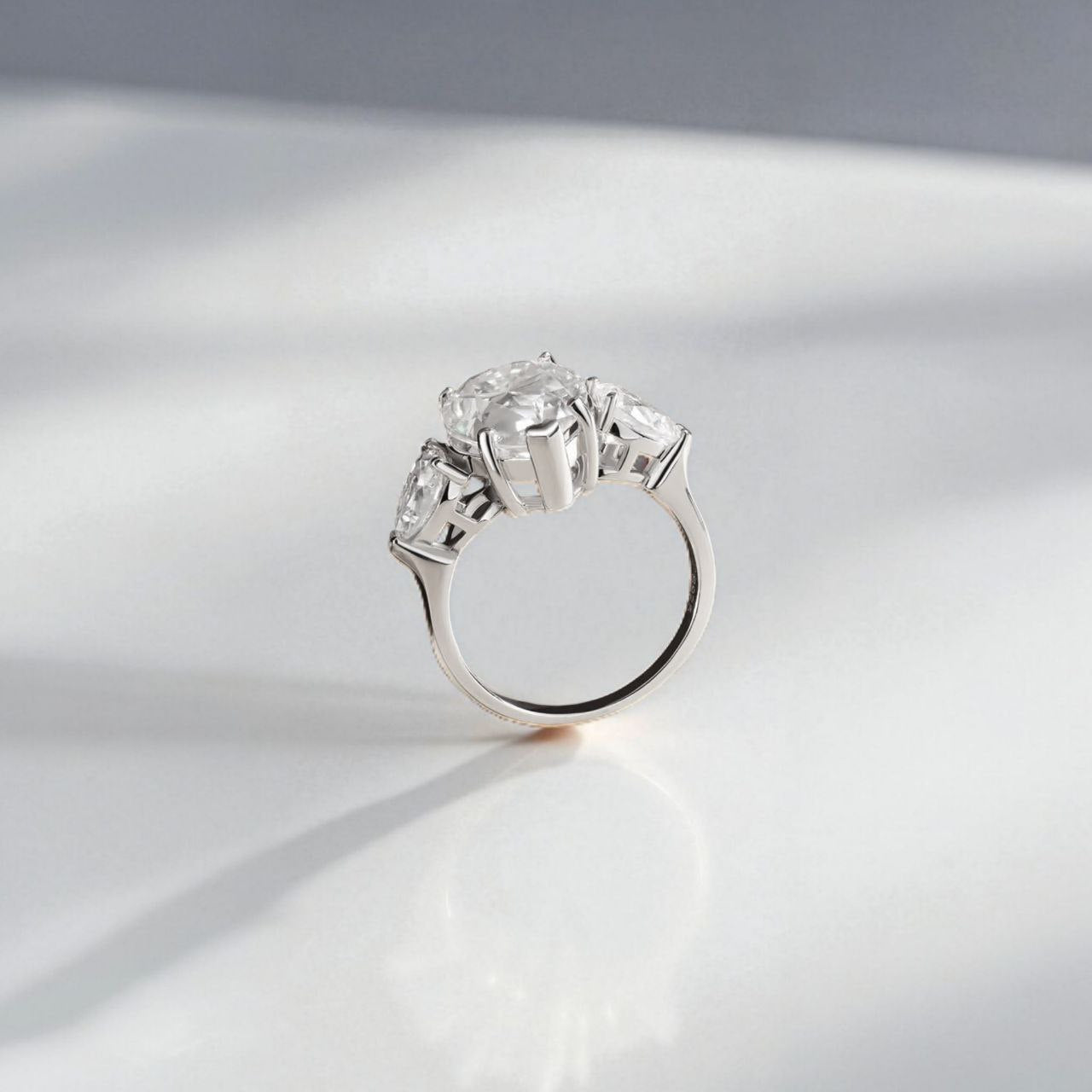 Elysia 8 Carat Pear Cut Moissanite Gold Plated Silver Ring