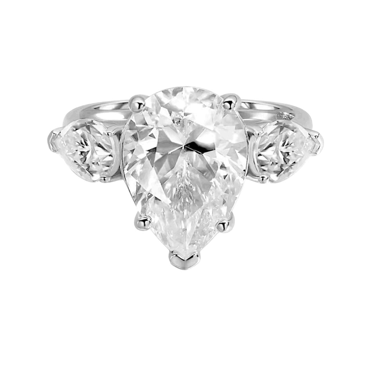 Elysia 8 Carat Pear Cut Moissanite Gold Plated Silver Ring