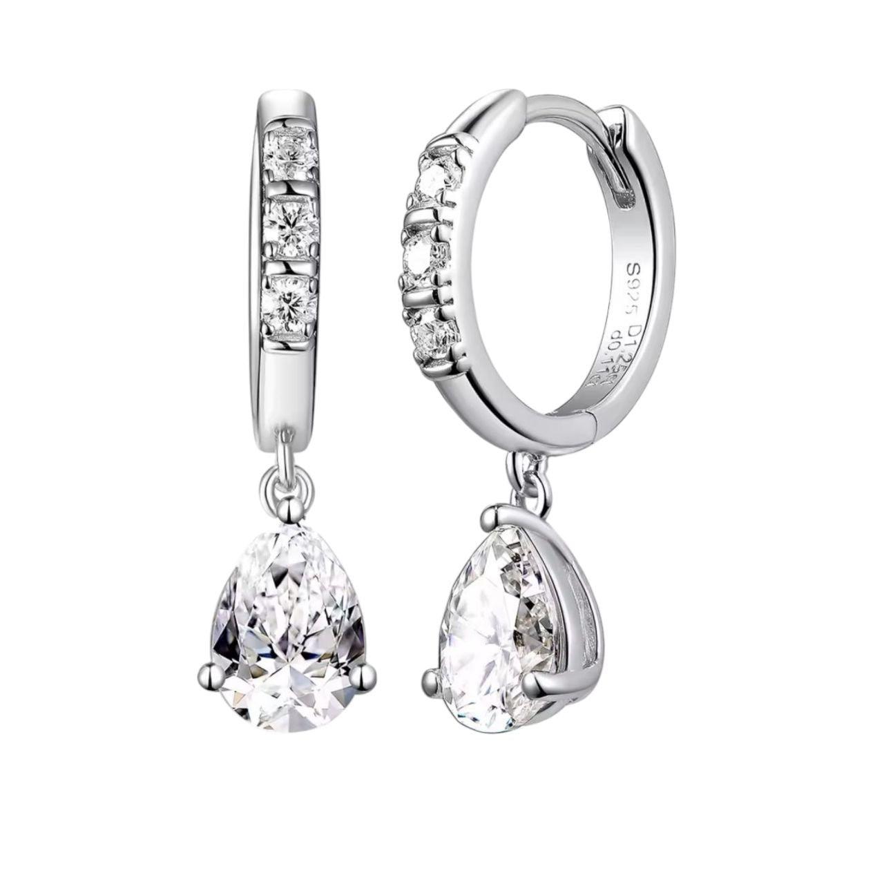 moissanite pear shape earrings