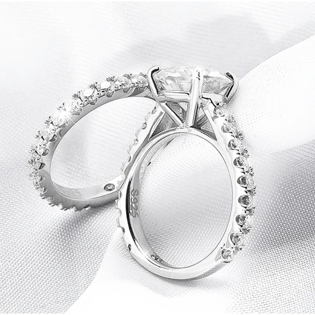 14K White Gold Plated Wedding Ring Set - VANITYDIAMONDS