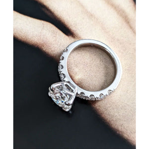 4ct Moissanite Engagement Ring in 14Gold Plated Silver - VANITYDIAMONDS