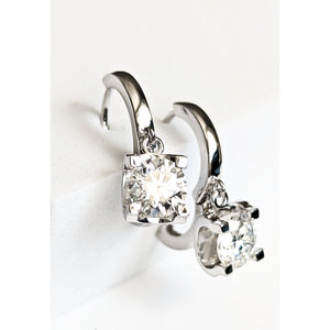 Aria Silver Moissanite Drop Earrings 2 ct - VANITYDIAMONDS