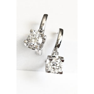 Aria Silver Moissanite Drop Earrings 2 ct - VANITYDIAMONDS