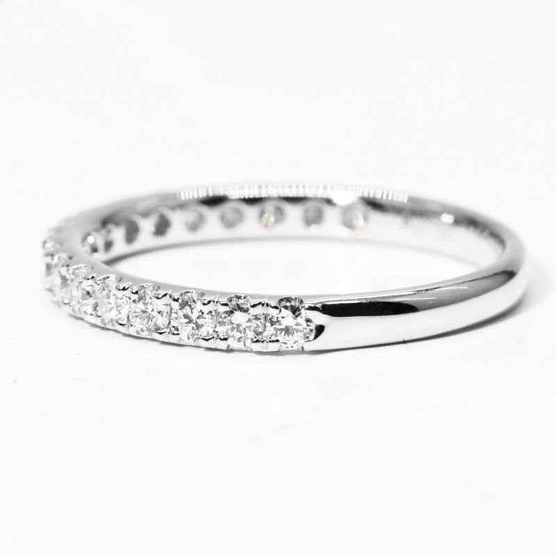 Stackable Round Moissanite Diamond Ring in Gold Plated Silver - VANITYDIAMONDS